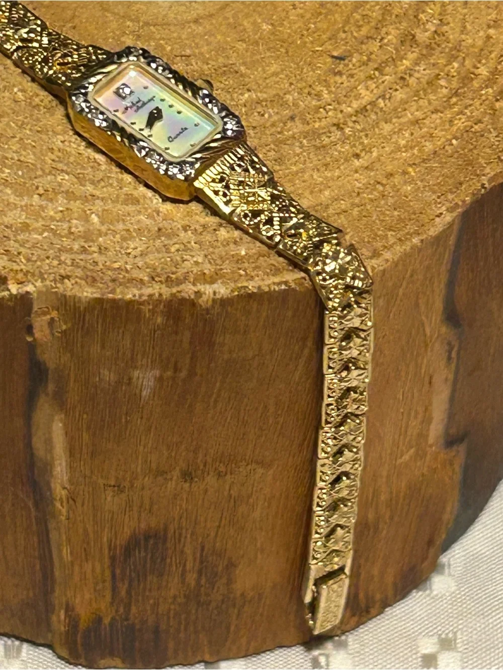 Michael Anthony Watch Womens 14k Yellow Gold Diamond Mother Of Pearl Dial 7.25